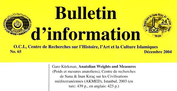 IRCICA, Bulletin d’information, December 2004